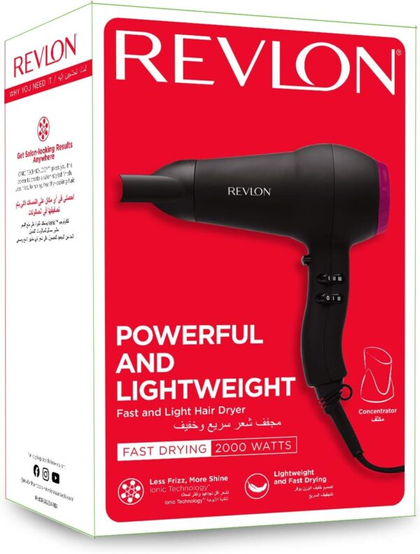 Revlon RVDR5823 Fast and Light Hair Dryer, 2000W