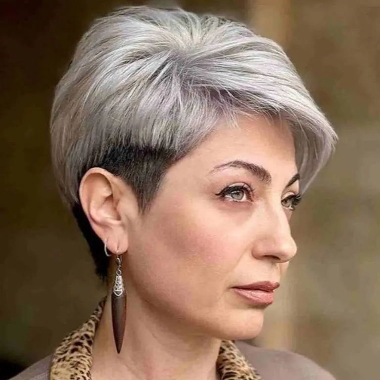 Pixie Cut on Silver Thin Hair