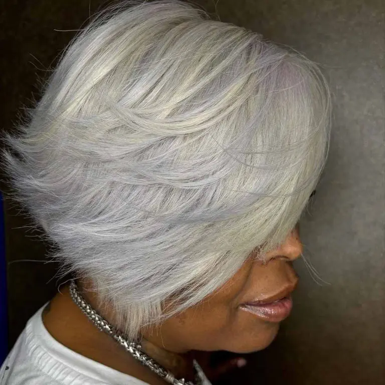 White Choppy Razor Cut Bob